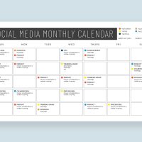 Calendar with Social Media Posts