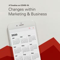 An image of the cover of "A Timeline on COVID-19: Changes within Marketing & Business" eBook