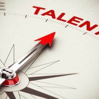 Professional Talent or Non-Professional Talent? Compass needle pointing the word talent, concept for recruiting or head hunter.